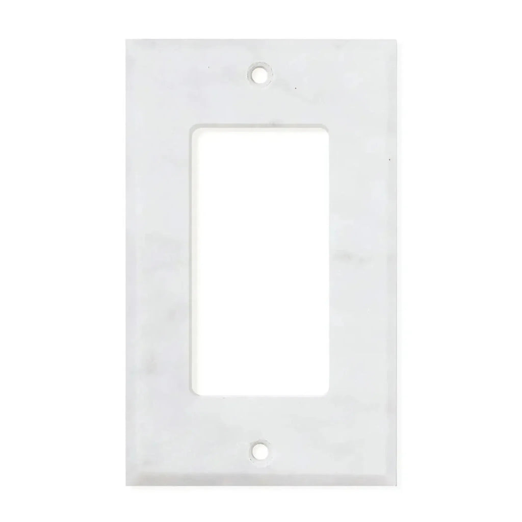 White Carrara Marble Single ROCKER Plate Switch Wall Plate for elegant home decor