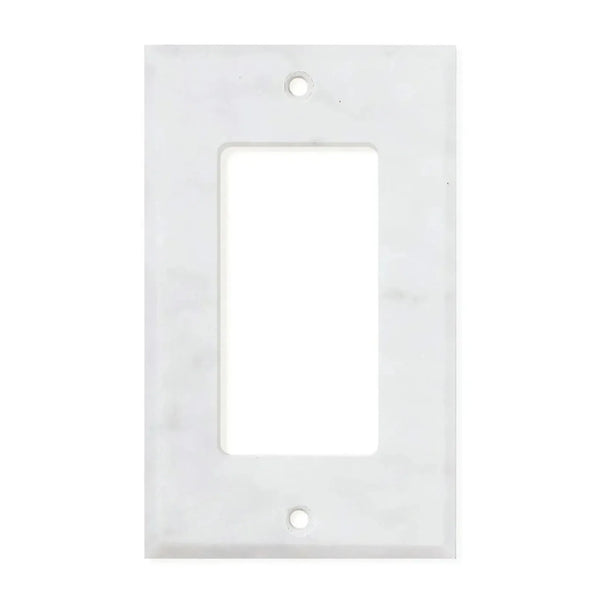 White Carrara Marble Single ROCKER Plate Switch Wall Plate for elegant home decor