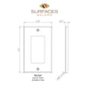 Rocker switch plate dimensions for Carrara White Marble Single ROCKER Plate Wall Plate