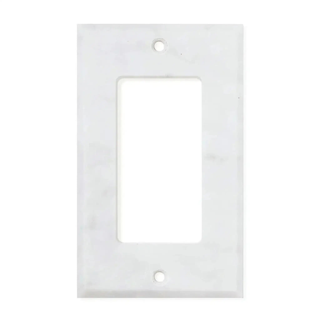 White Carrara Marble Single ROCKER Plate Switch Wall Plate for elegant home decor