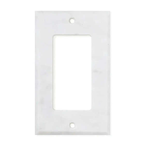 White Carrara Marble Single ROCKER Plate Switch Wall Plate for elegant home decor