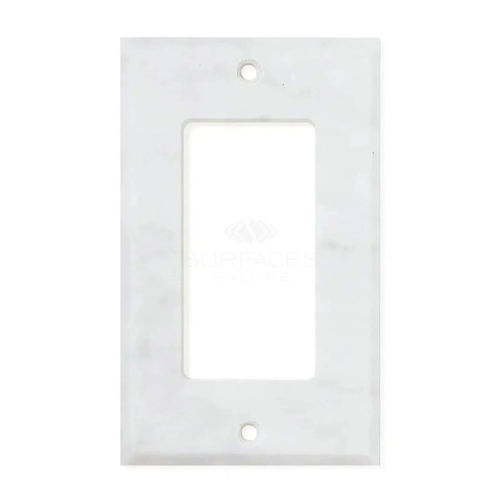 White Carrara Marble Single Rocker Plate Switch Wall Plate in elegant design