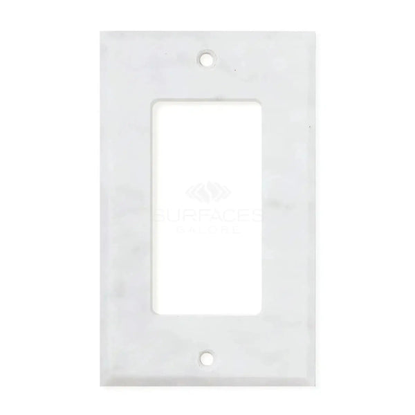 White Carrara Marble Single Rocker Plate Switch Wall Plate in elegant design