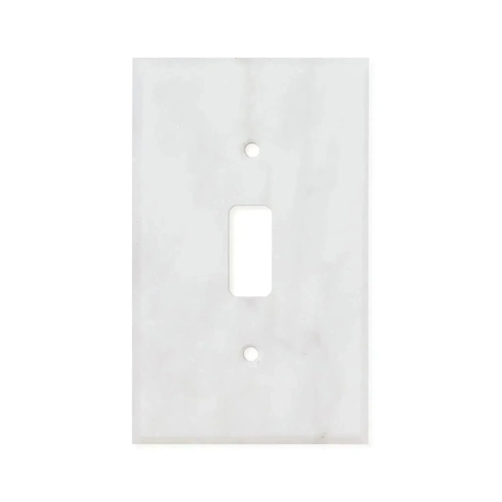 Carrara White Marble Single Toggle Plate Switch Wall Plate with elegant design
