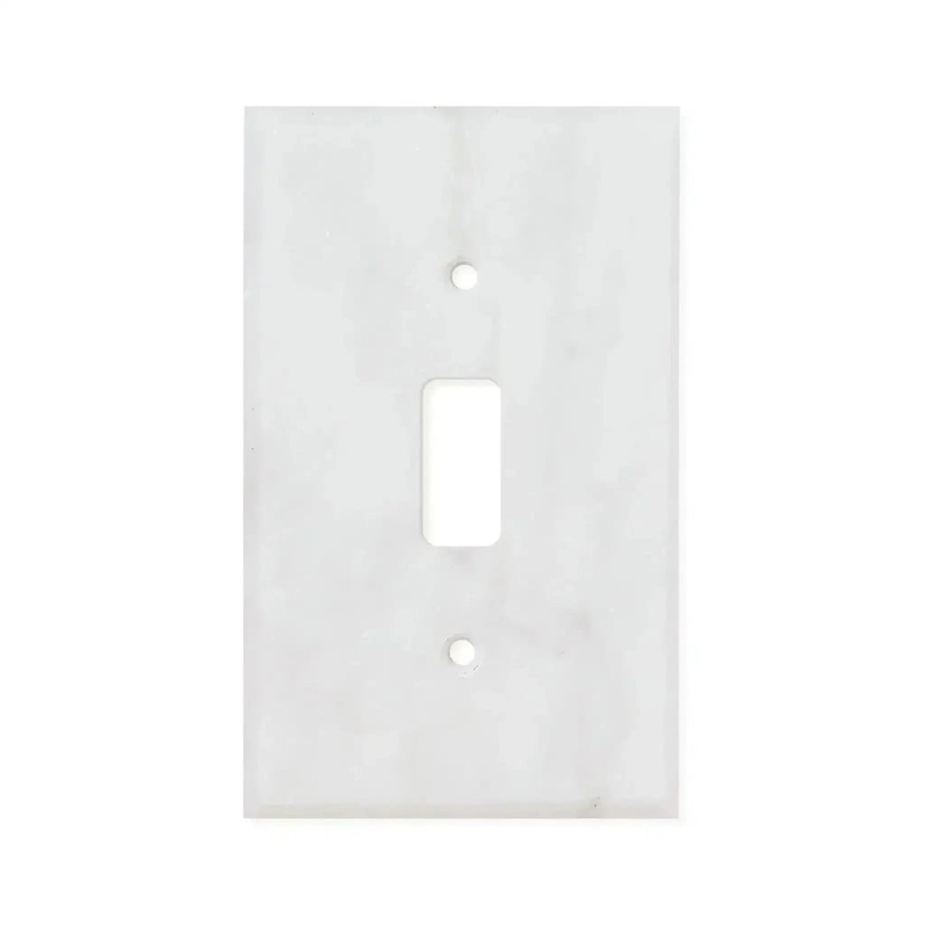 Carrara White Marble Single Toggle Plate Switch Wall Plate with elegant design
