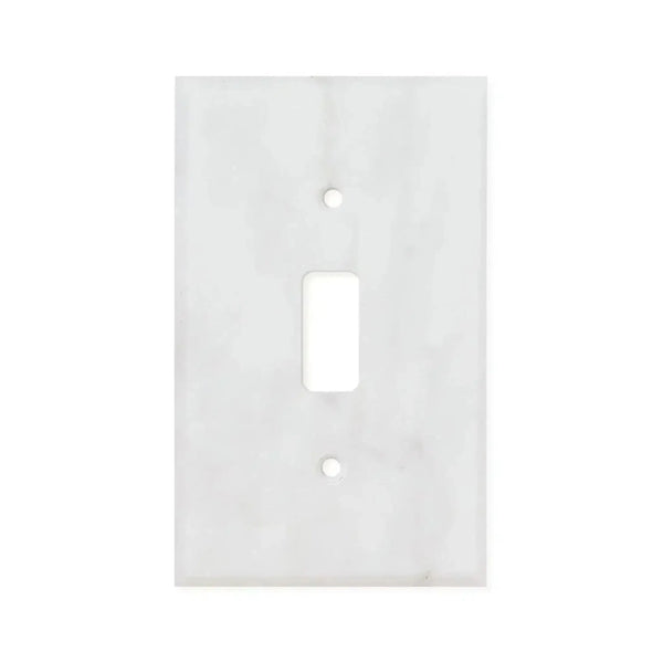 Carrara White Marble Single Toggle Plate Switch Wall Plate with elegant design