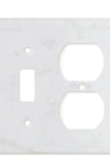 Carrara White Marble TOGGLE - DUPLEX Switch Wall Plate