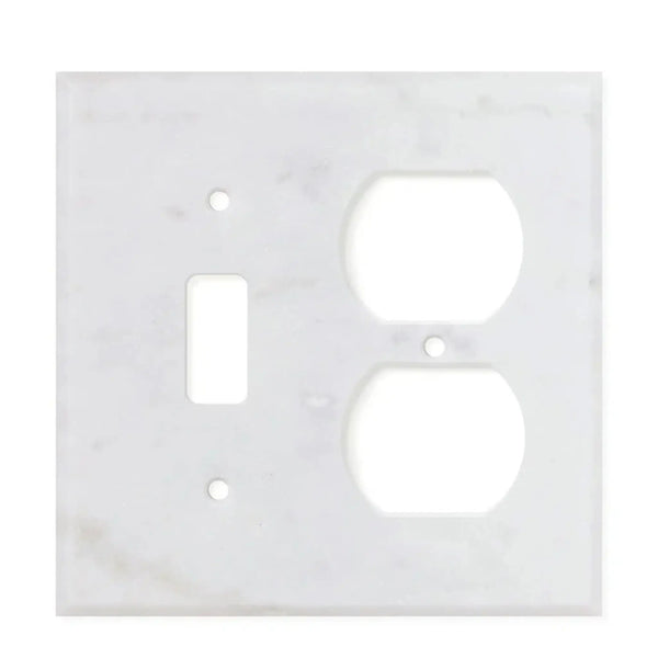 Carrara White Marble Toggle Duplex Switch Wall Plate with elegant design and durability