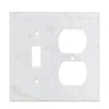 Carrara White Marble Toggle Duplex Switch Wall Plate with elegant marble design