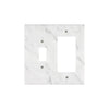 Carrara White Marble Toggle Rocker Switch Wall Plate in elegant marble design