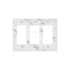 Marble-patterned Carrara White Marble Triple Rocker Plate Switch Wall Plate