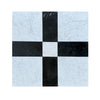 Black and white marble tile pattern of Castello in Nero Marquina and Carrara White