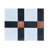 Marble tile pattern of Castello in Nero Marquina and Carrara White collections