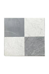 Checkerboard Bardiglio and Bianco Carrara Marble 12X12 Set