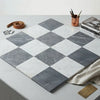 Checkerboard bardiglio and bianco carrara marble 12x12 set with gray and white marble tiles in classic checkerboard pattern