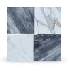 Four marble tiles in the Checkerboard Bardiglio and Calacatta Gold Marble 12X12 Set