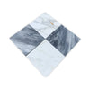 Diamond-patterned marble tiles from Checkerboard Bardiglio and Calacatta Gold Marble 18X18 Set