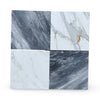 Four marble tiles from the Checkerboard Bardiglio and Calacatta Gold 18x18 set