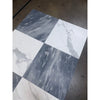 Checkerboard Bardiglio and Calacatta Gold marble 18x18 tiles