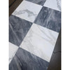 Checkerboard Bardiglio and Calacatta Gold Marble 18x18 Floor Tiles