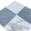 Square marble tiles from Checkerboard Bardiglio and Calacatta Gold Marble set