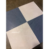 Checkerboard Bardiglio and Crema Marfil blue white marble 12x12 tiles