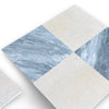Diamond-patterned tile arrangement from Checkerboard Bardiglio and Crema Marfil 12X12 Set