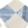 Diamond-patterned marble tiles from Checkerboard Bardiglio and Crema Marfil 18X18 Set