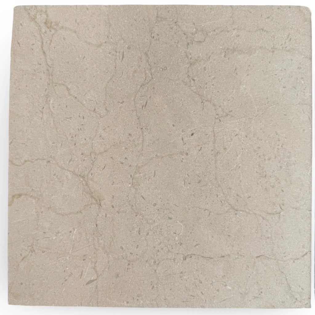 Square beige marble tile from Checkerboard Bardiglio and Crema Marfil 18X18 Set