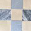 Square marble tile arrangement from Checkerboard Bardiglio and Crema Marfil 18X18 Set