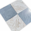 Four square Marble Tiles in Checkerboard Bardiglio and Diano Royal Marble 12x12 Set