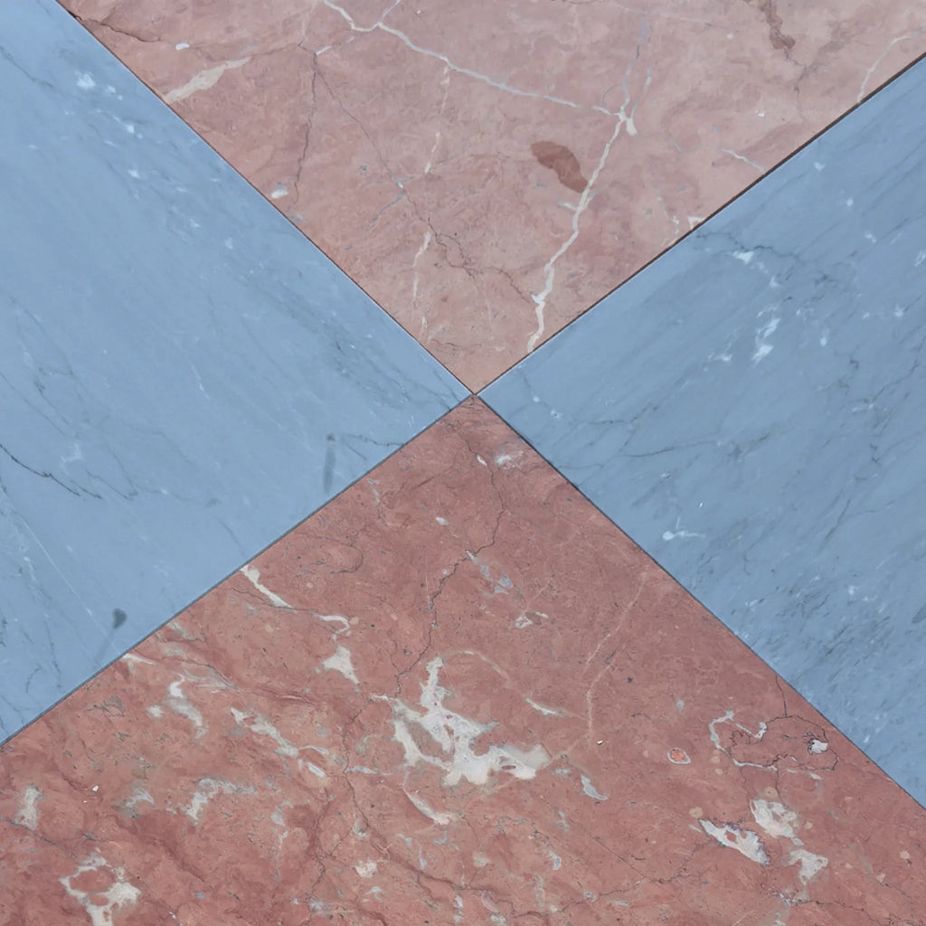 Marble tile pattern featuring Checkerboard Bardiglio and Rojo Alicante 12X12 Set
