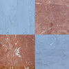Four marble tiles of Checkerboard Bardiglio and Rojo Alicante 12X12 Set