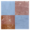 Four-paneled marble tile pattern in Checkerboard Bardiglio and Rojo Alicante 12X12 Set