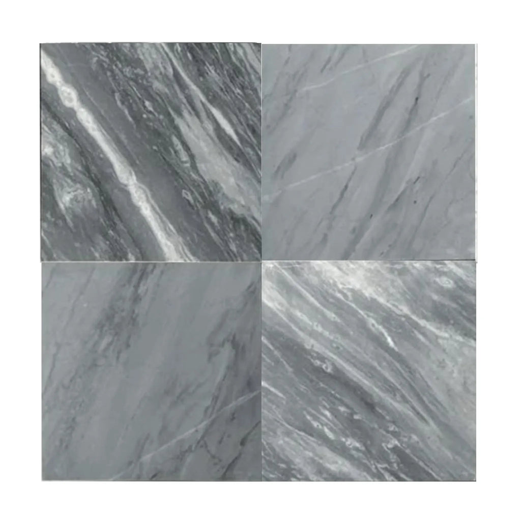 Gray marble tile squares from the Checkerboard Bardiglio and Rojo Alicante 12X12 Set