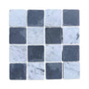 Black and white checkered marble mosaic tiles for Checkerboard Bardiglio Carrara White 3X3 Tumbled