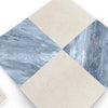 Diamond-patterned marble tiles from Checkerboard Bardiglio and Crema Marfil 18X18 Set