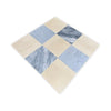 Diamond-patterned tile square from Checkerboard Bardiglio and Crema Marfil 18x18 Set