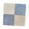 Four square stone tiles from the Checkerboard Bardiglio and Crema Marfil 18X18 Set