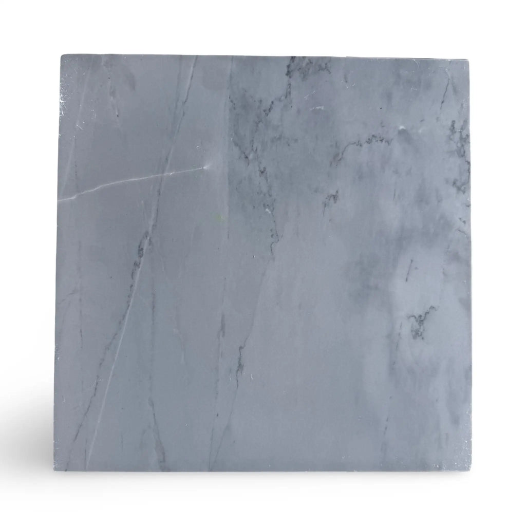 Square marble tile from Checkerboard Bardiglio and Crema Marfil 18x18 set