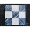 Polished-honed Checkerboard Bardiglio-Crema Marfil marble tiles, 3x3 grid