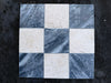 Polished-honed Checkerboard Bardiglio-Crema Marfil marble tiles, 3x3 grid