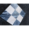 Checkerboard Bardiglio Crema Marfil polished-honed mosaic tile panel