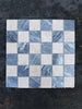 Polished-honed Checkerboard Bardiglio Crema Marfil blue beige marble mosaic tile panel