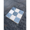 Checkerboard Bardiglio-Crema Marfil polished-honed mosaic tile panel