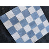 Polished-honed Checkerboard Bardiglio Crema Marfil blue beige marble mosaic tile panel