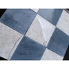 Polished-honed Bardiglio Crema Marfil checkerboard mosaic tiles