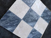 Polished-honed Checkerboard Bardiglio Crema Marfil mosaic tile panel