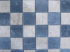 Polished-honed Checkerboard Bardiglio Crema Marfil blue beige marble mosaic tile pattern