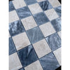 Polished-honed Checkerboard Bardiglio Crema Marfil marble mosaic tiles in dark gray and beige patterns
